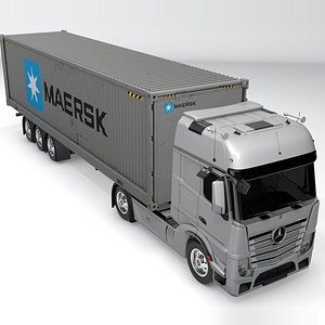 3D mercedes benz actros silver