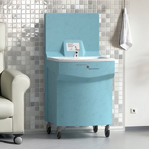MediWash Mobile Handwash Station for Hospitals Blue 3D