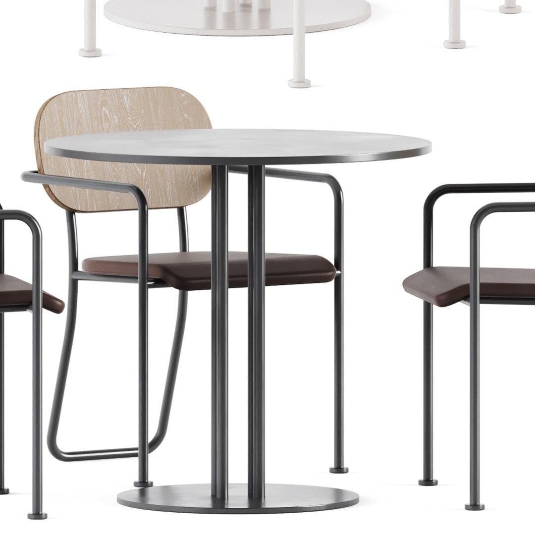 3D model Table Ringer by Kettal and Chair Miss Ahus By Bla Station ...