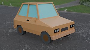 Low Poly Compact Car Game Ready 3D Model 3D model
