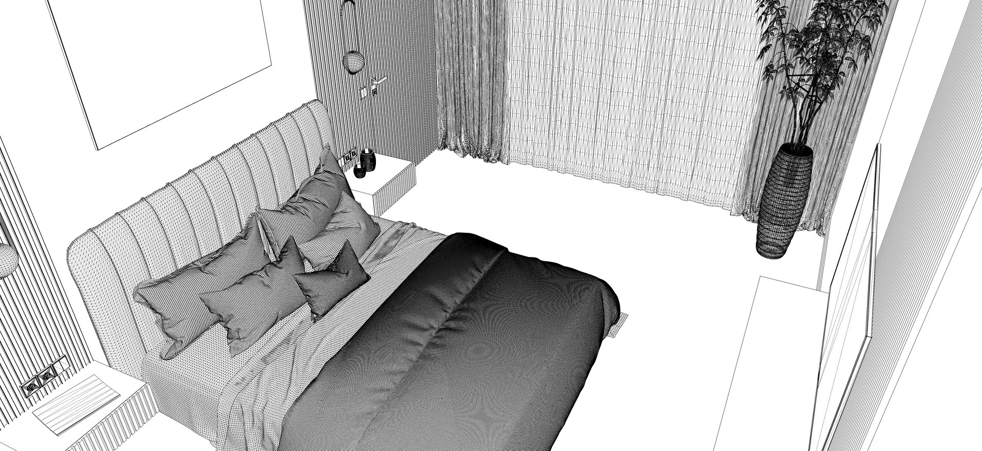 Uniquely wonderful bedroom model - TurboSquid 1989468
