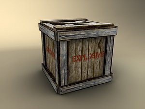 3d wooden crate