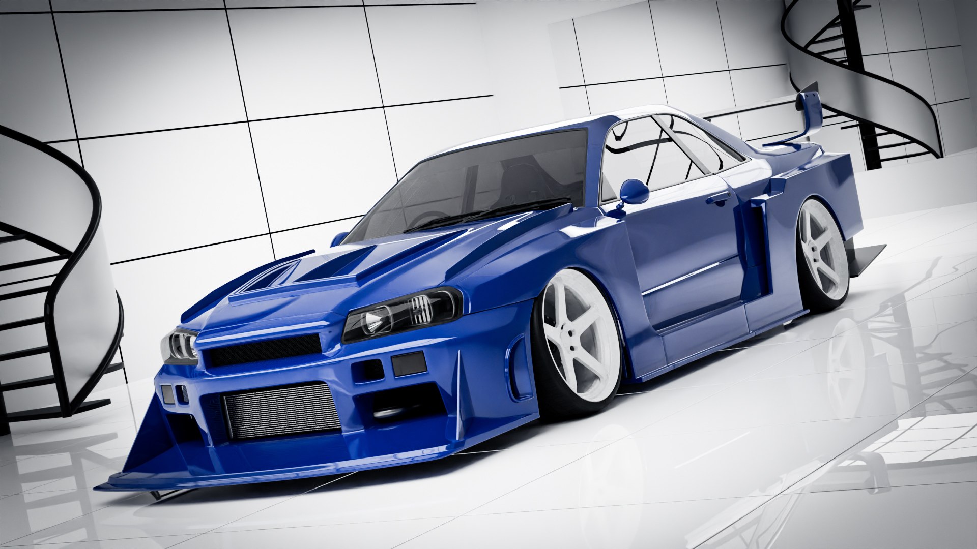 Nissan Skyline Gt-r R34 Lbwk 3d - Turbosquid 2053507