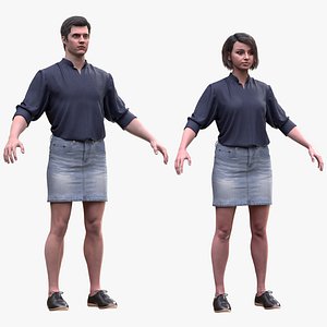 3D Man and Woman in Summer 5