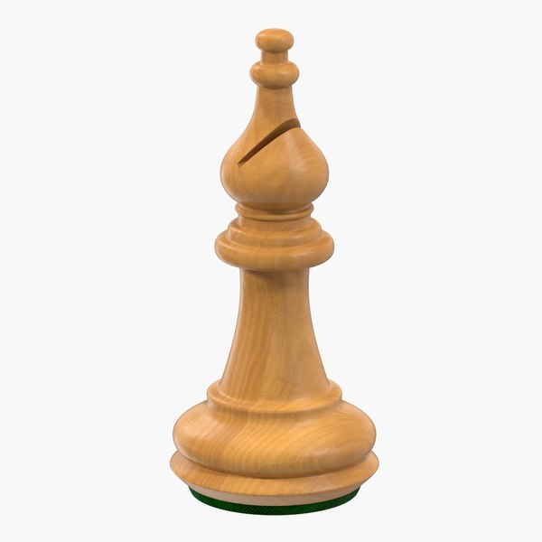 3D wooden chess bishop
