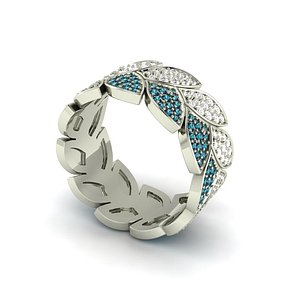 3D laurel wreath ring model