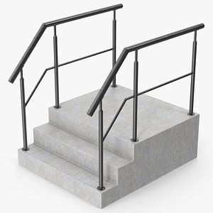 Railings And Concrete Stairs model
