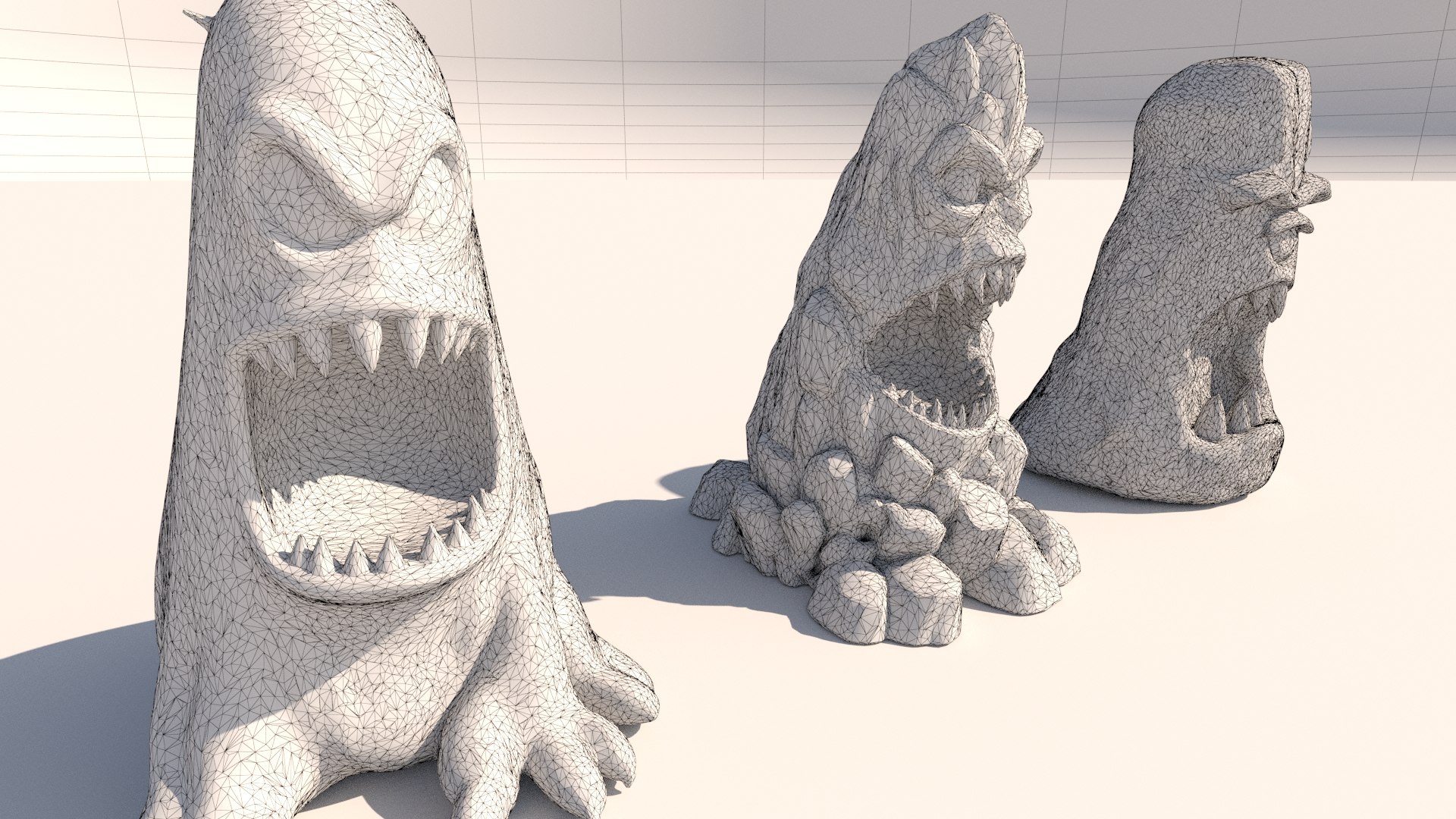 3D stone totems shaped like monsters https://p.turbosquid.com/ts-thumb/dX/l6tiVn/18/20007/jpg/1759015773/1920x1080/fit_q87/1daa055695cca380f5dfeb9d918b1e7668309781/20007.jpg