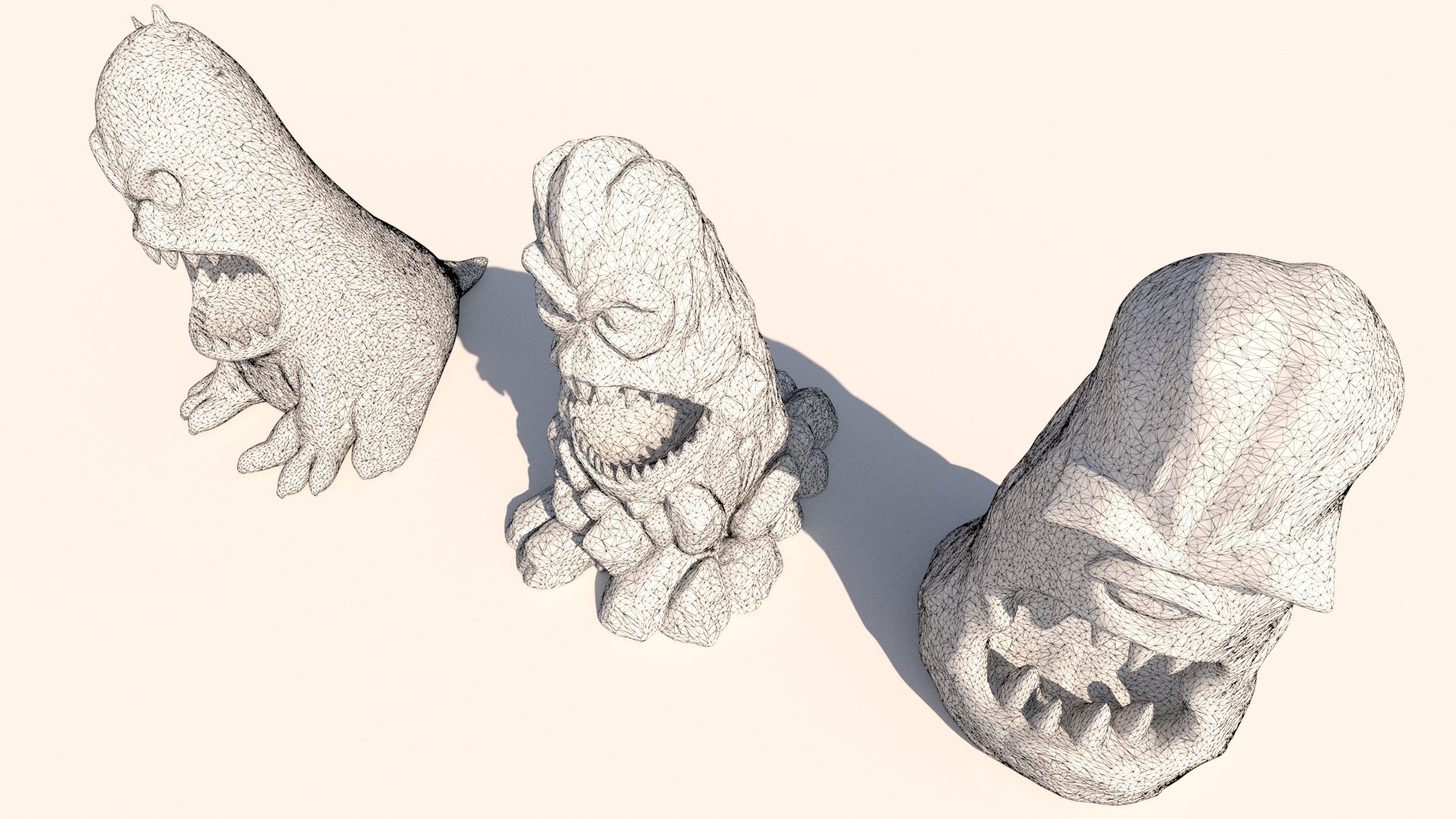 3D stone totems shaped like monsters https://p.turbosquid.com/ts-thumb/dX/l6tiVn/7S/20003/jpg/1759015772/1920x1080/fit_q87/ff3df7bf126c288e8d1e4e09d2dac6cf0aa8781a/20003.jpg
