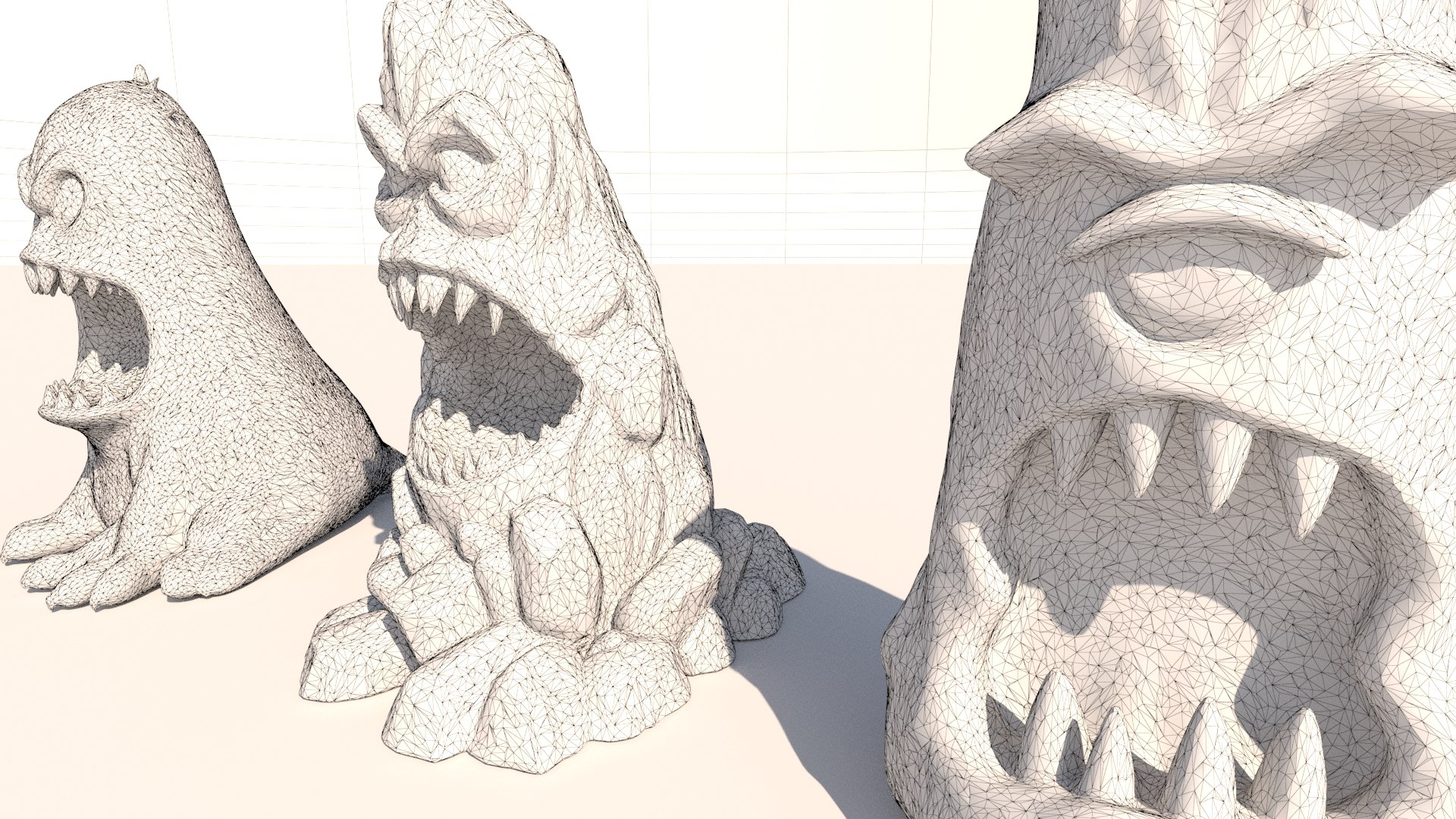 3D stone totems shaped like monsters https://p.turbosquid.com/ts-thumb/dX/l6tiVn/9d/20008/jpg/1759015774/1920x1080/fit_q87/13c49fe72a16f15975d2a76c69e12df74f4b3edf/20008.jpg