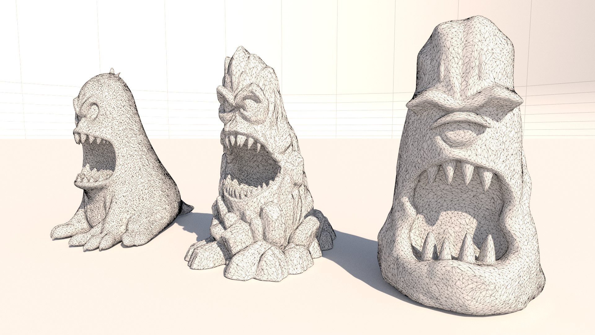 3D stone totems shaped like monsters https://p.turbosquid.com/ts-thumb/dX/l6tiVn/Df/20002/jpg/1759015770/1920x1080/fit_q87/6df065cc0de5da6758032f920a540de1ffdd67d9/20002.jpg