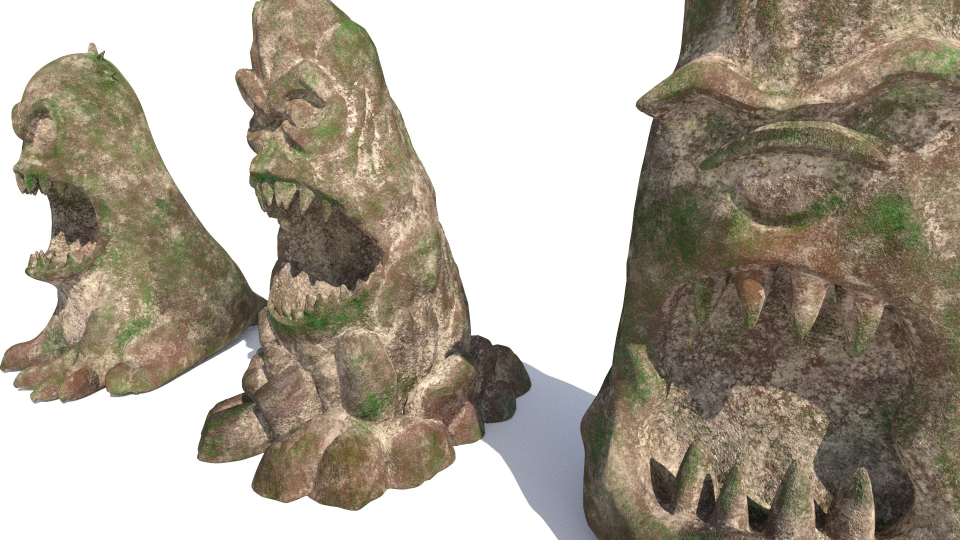 3D stone totems shaped like monsters https://p.turbosquid.com/ts-thumb/dX/l6tiVn/IK/10008/jpg/1759015768/1920x1080/fit_q87/84326ce497a59c59ffce9984dfd869666ff2a701/10008.jpg