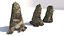 tótems de piedra con forma de monstruos