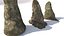 tótems de piedra con forma de monstruos