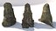 tótems de piedra con forma de monstruos