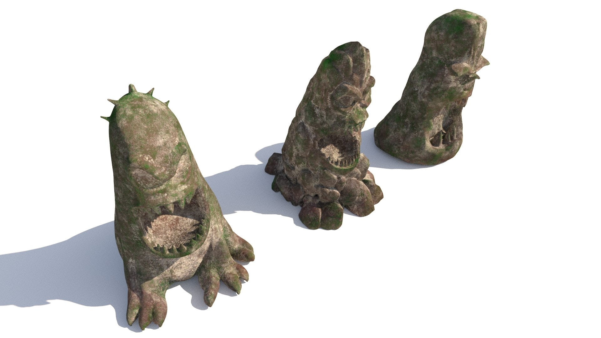 3D stone totems shaped like monsters https://p.turbosquid.com/ts-thumb/dX/l6tiVn/pQ/10004/jpg/1759015766/1920x1080/fit_q87/046e7c5a636e1b39b1e0006ce8ebe5e7deaf59fd/10004.jpg