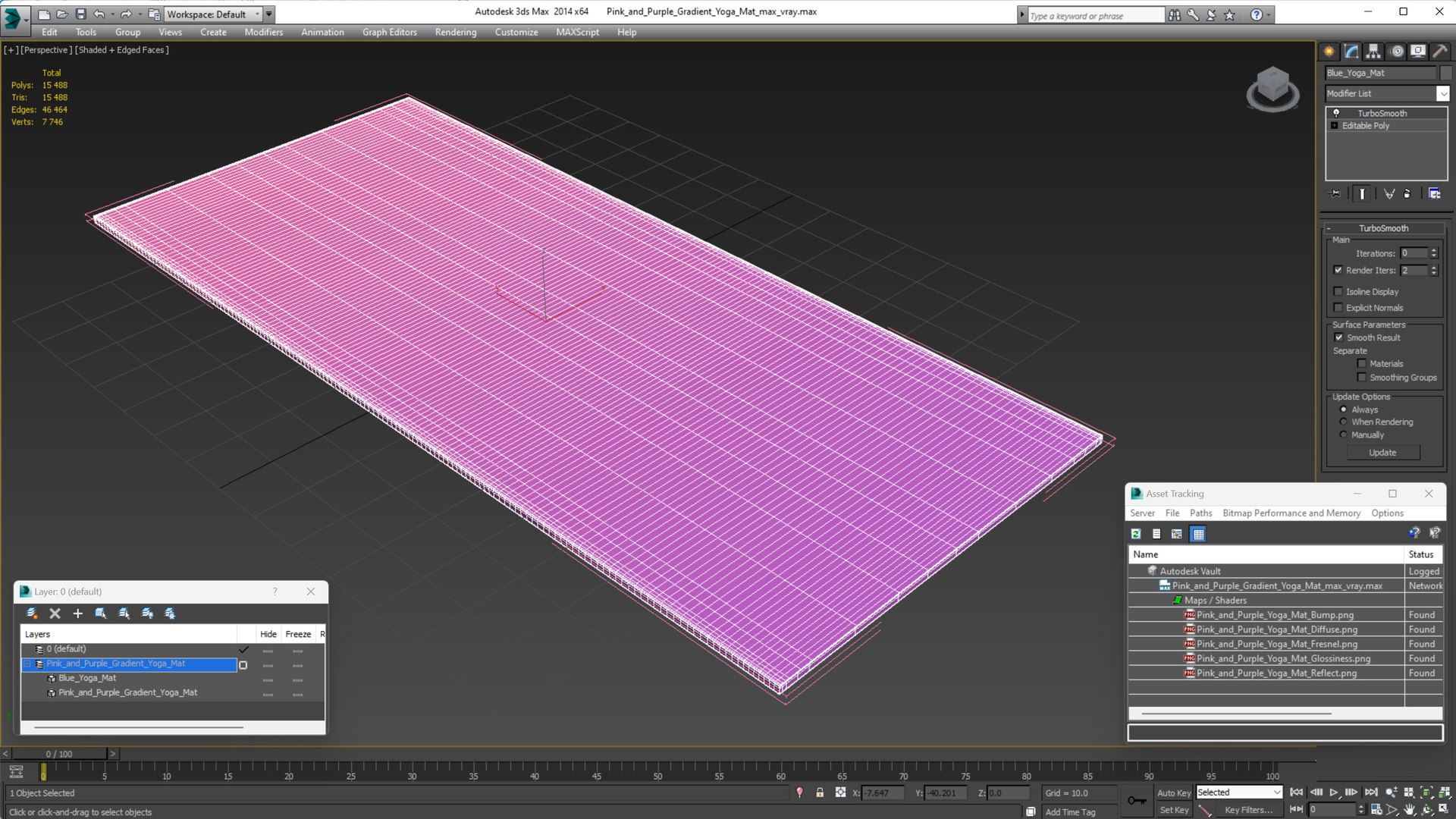 Pink And Purple Gradient Yoga Mat Model - TurboSquid 2144582
