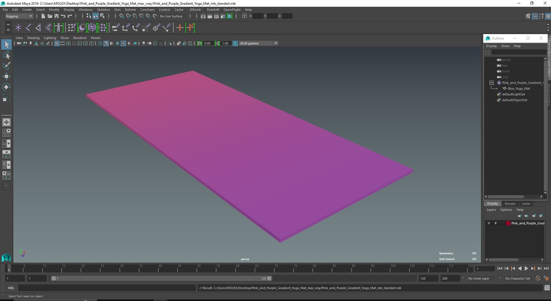 Pink And Purple Gradient Yoga Mat Model - TurboSquid 2144582