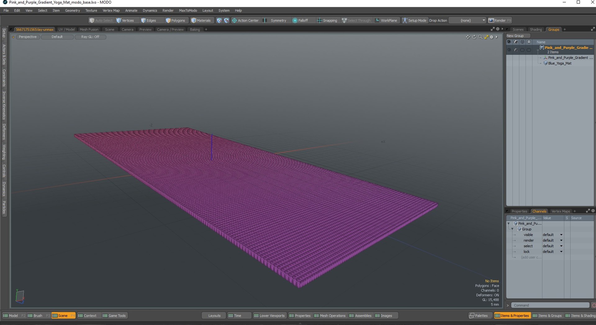 Pink And Purple Gradient Yoga Mat Model - TurboSquid 2144582