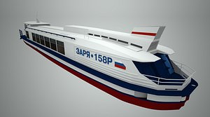 passenger river ship 3d model