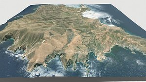 3D Psara Island Greece