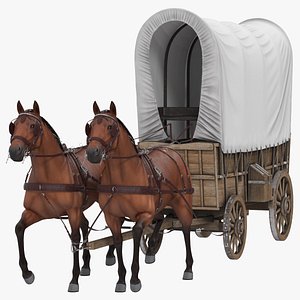Covered Wagon with Horses
