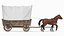 Covered Wagon with Horses 3D model