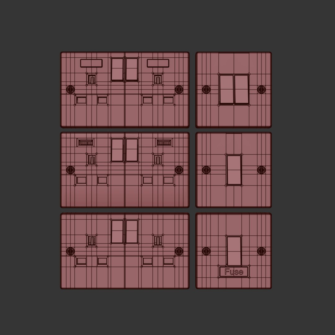 3D UK Socket And Switches - TurboSquid 2108196