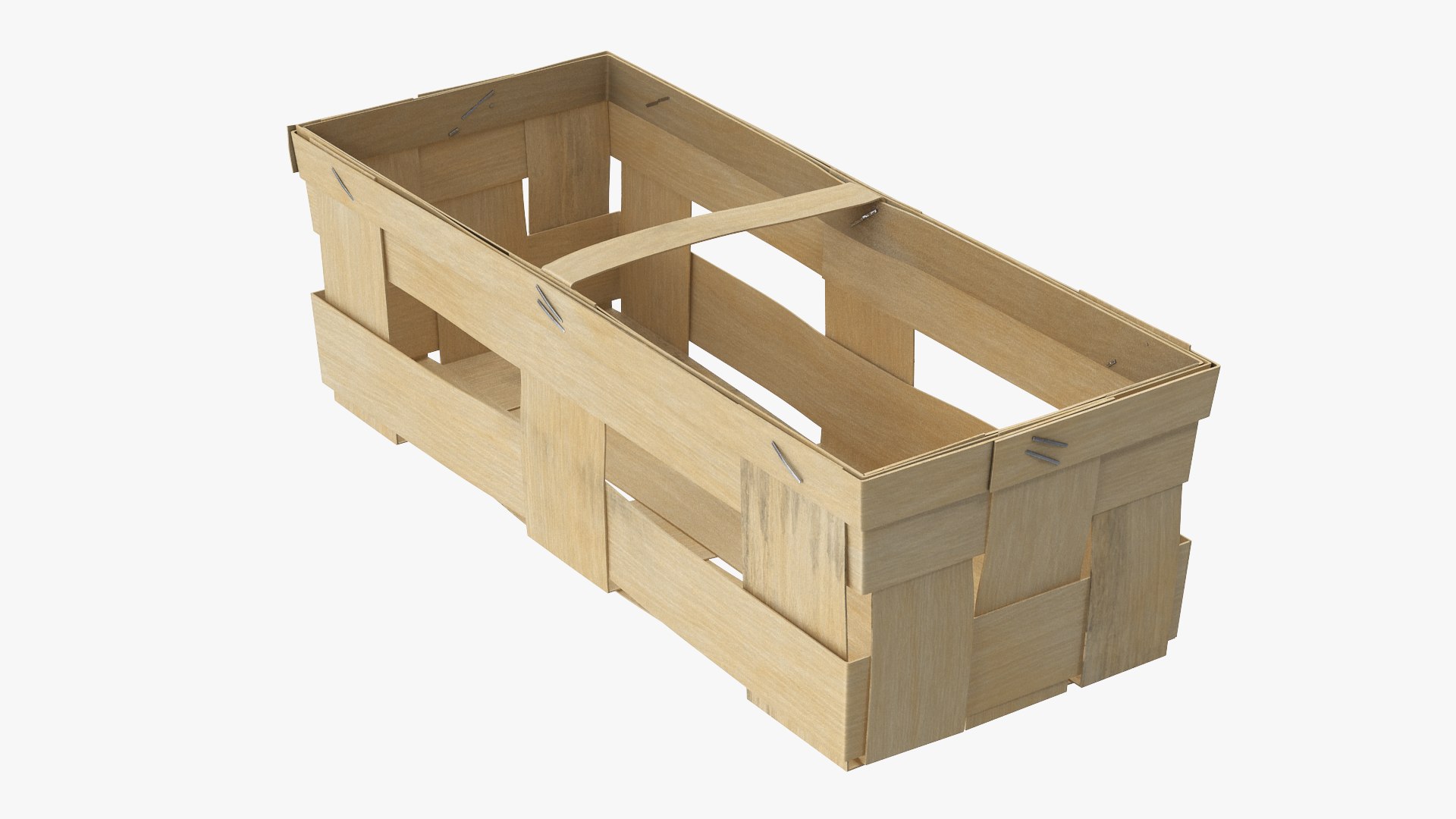 Wooden Box for Fruit Picking 3D model preview