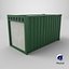 16ft Container With Roll-Up Door - Green 3D model