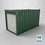16ft Container With Roll-Up Door - Green 3D model