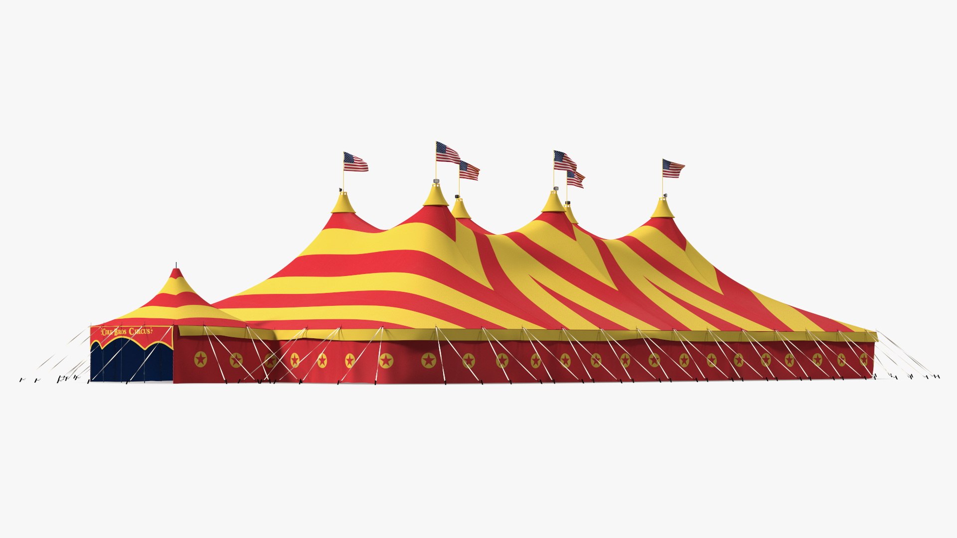Circus Big Top Tent 3D model preview