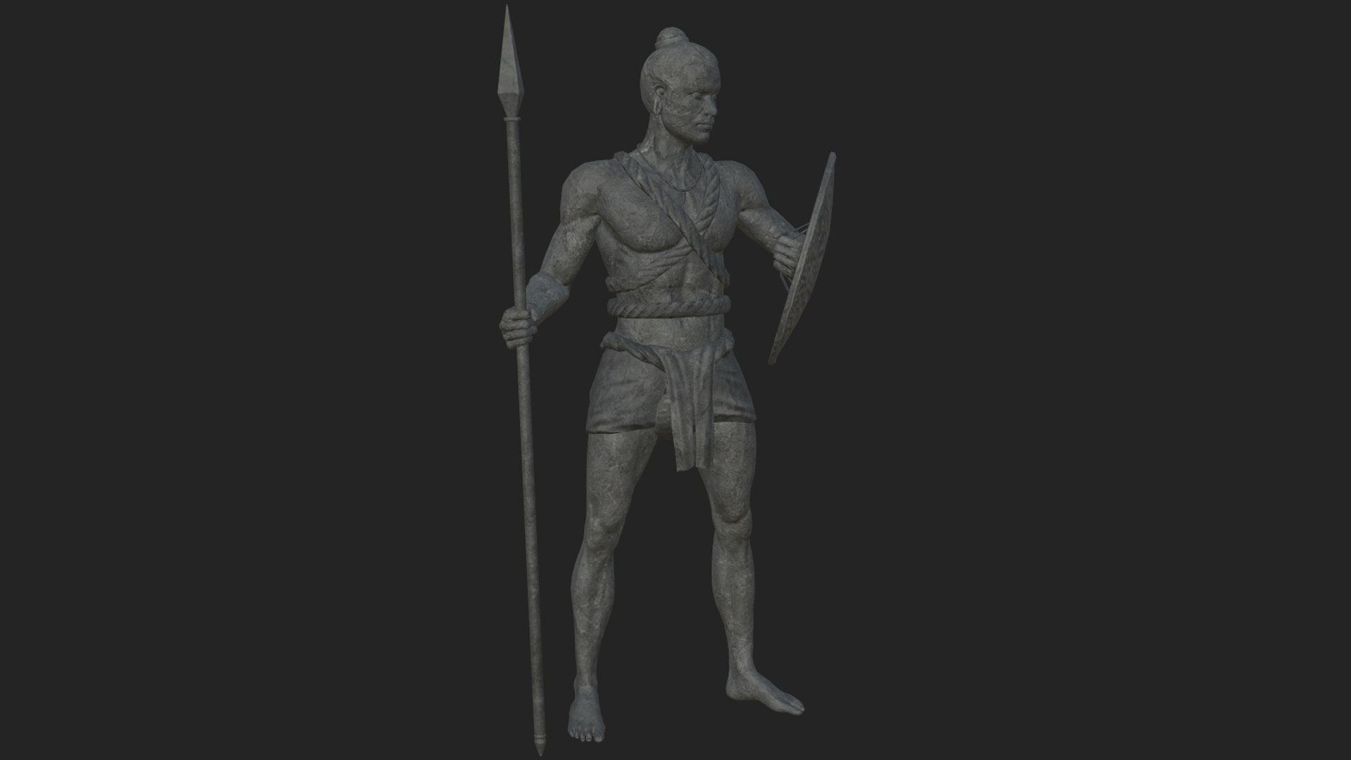 3D Warrior Statue - TurboSquid 1957804