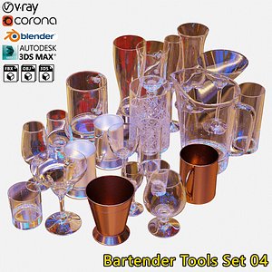 3D model bartender tools set 04