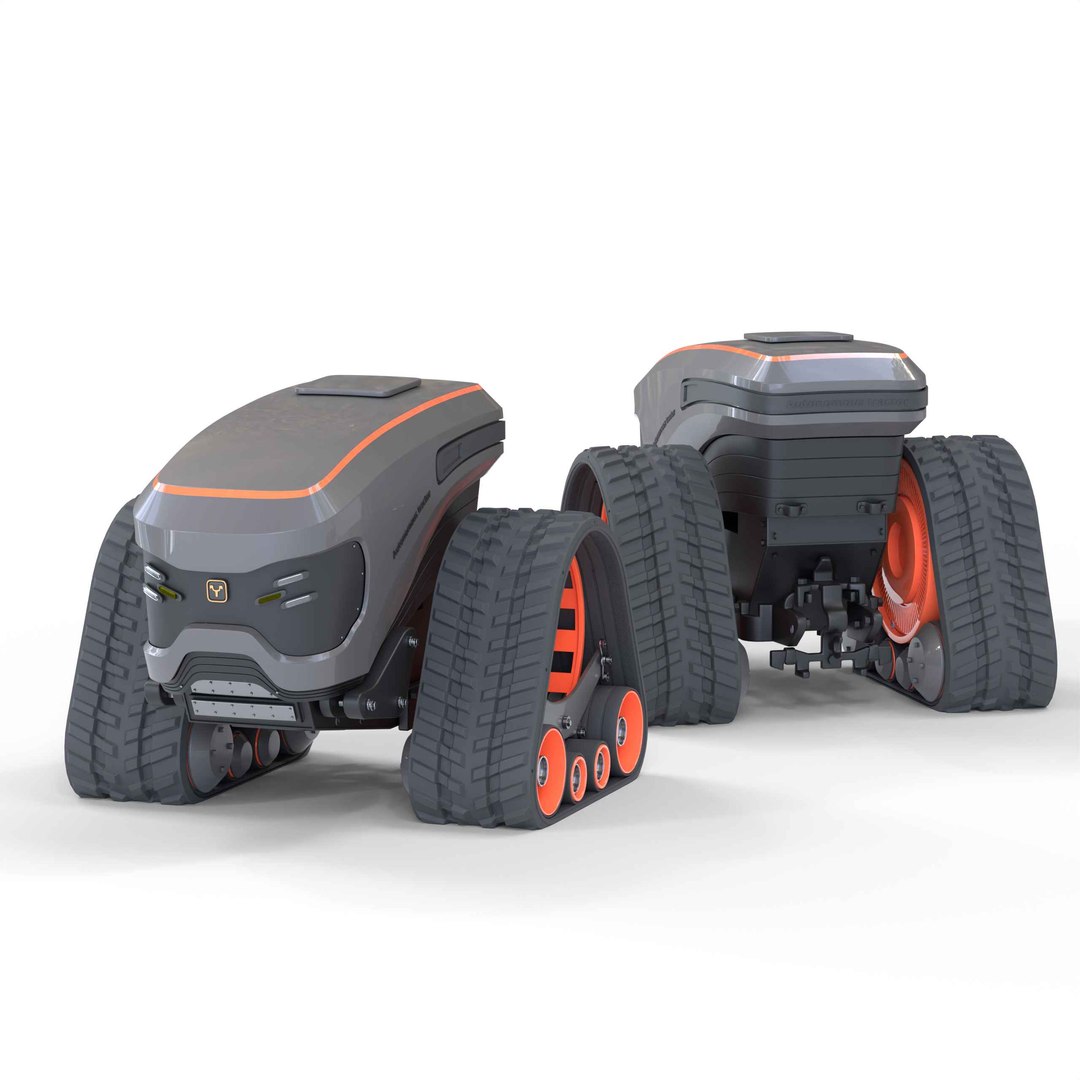 3D Autonomous tractor and plow model - TurboSquid 2182226