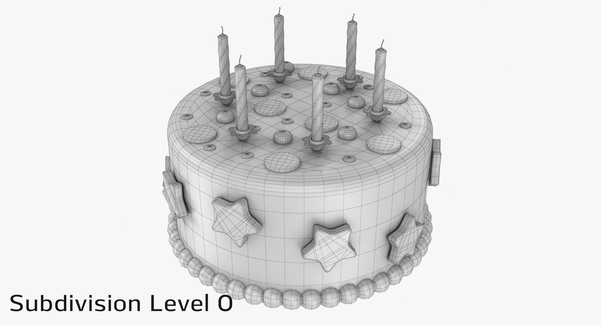 3d Birthday Cake Candles Model Turbosquid 1335229 