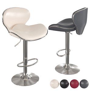 Bar Height Bar Stool White PU Leather Upholstery Bar Chair with Backrest model