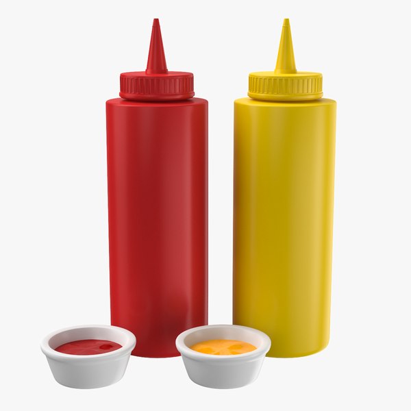 ketchup mustard sauce 3D