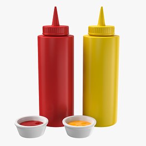 Ketchup And Mustard Collection 3D Model