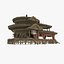 Ancient Asian architecture thatched cottages taverns