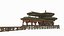 Ancient Asian architecture thatched cottages taverns