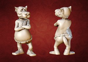 Wolf Cartoon 3D print model