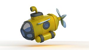 submarine cartoon military toy yellow industrial ship nautical vessel underwater