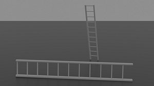 3D Simple Leaning Ladder  3D Model  OBJ  Low Poly  No Textures model