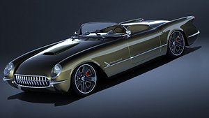 3D corvette 1954 custom kindig inspired