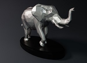 Low Poly Elephant Statue 3D model