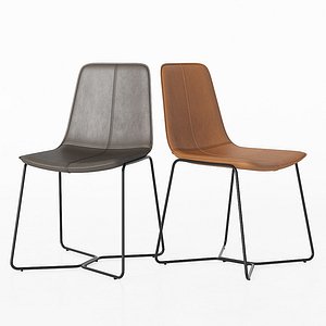 3D slope leather dining chair model
