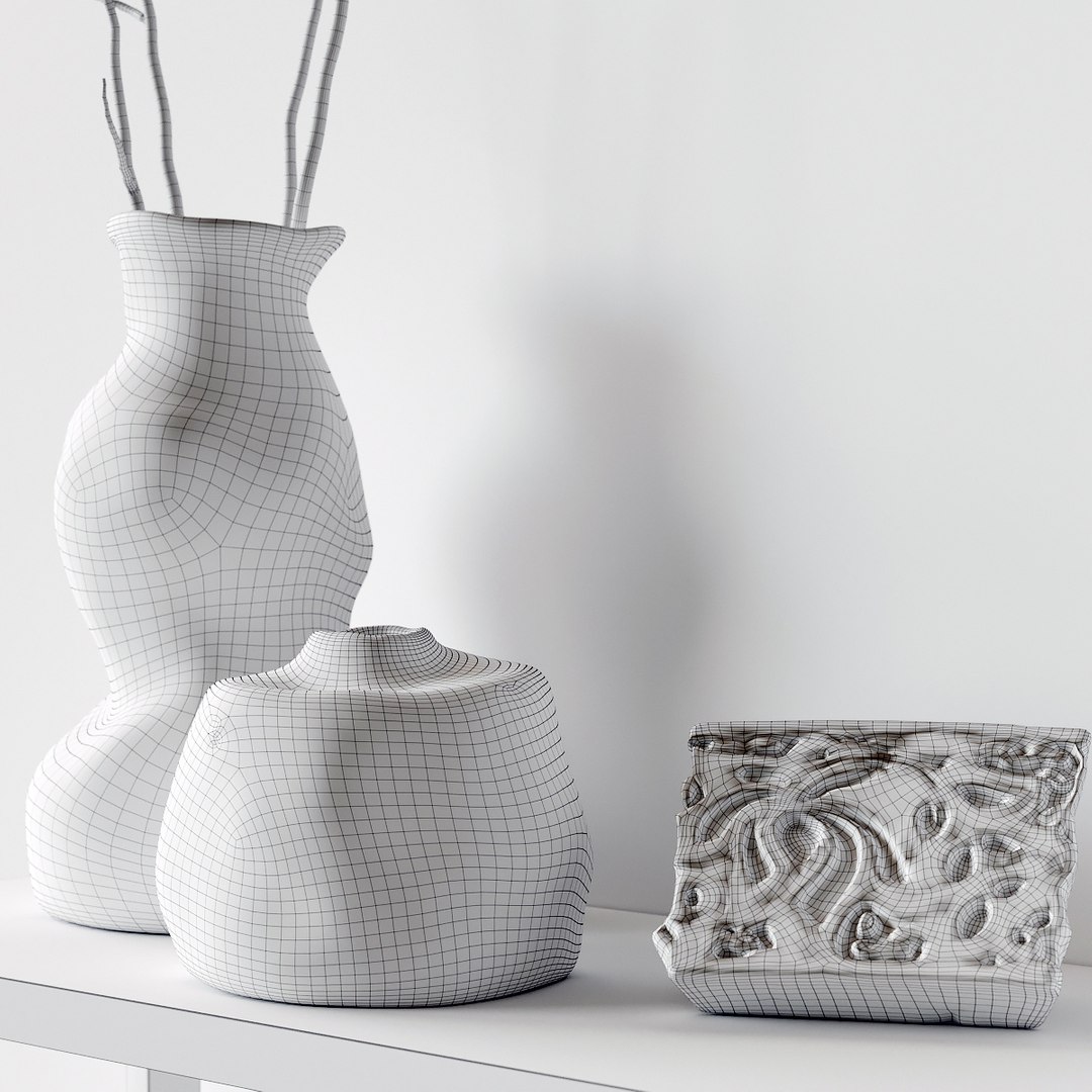Decorative Set Vases 3D Model - TurboSquid 1451561