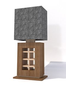 wood light fixture lamp 3d obj