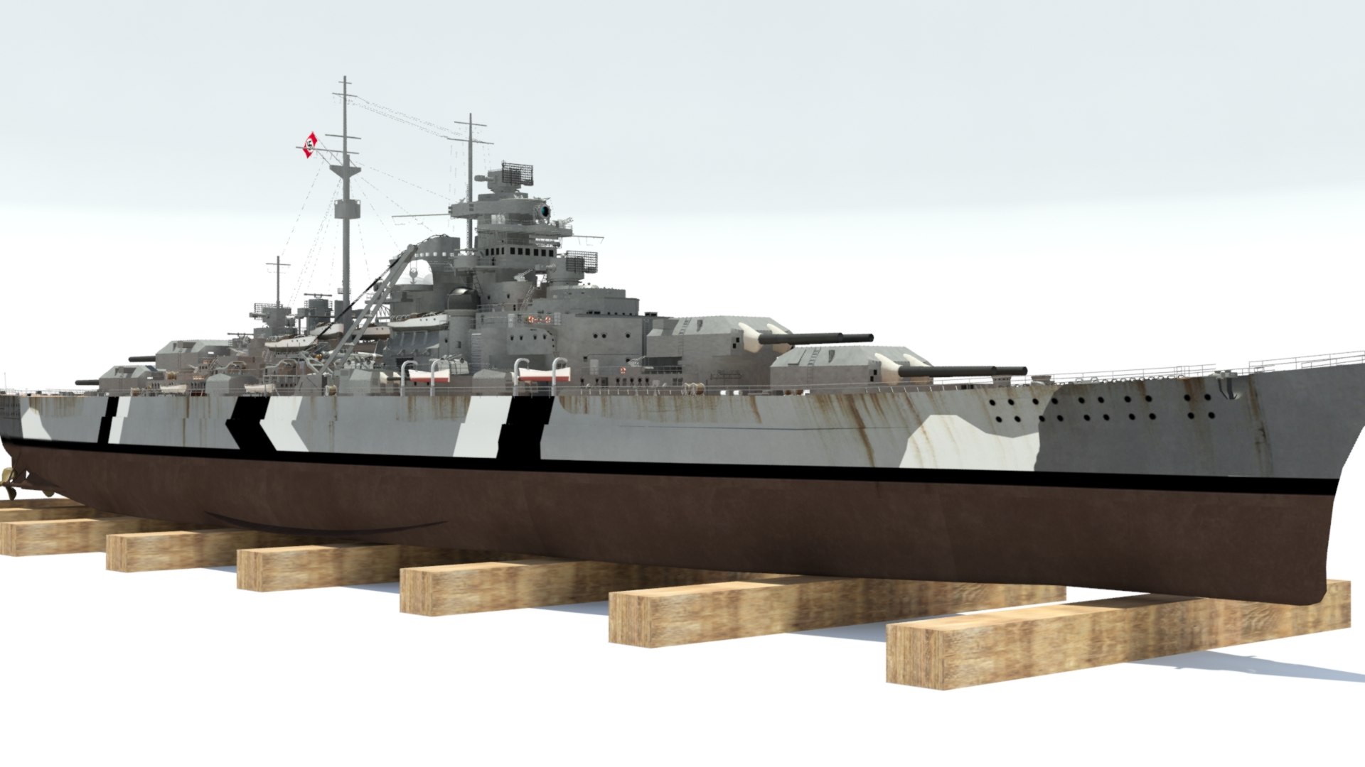 3D Highly Detailed Bismarck - TurboSquid 1868373